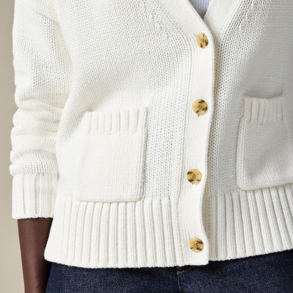 NWT!! J. CREW Heritage Cotton Relaxed Cardigan Sweater Cotton Pockets Small - Picture 5 of 14